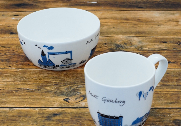 エメリエエークデザイン/ヨーテボリ/ボウルとマグカップ/ブルー